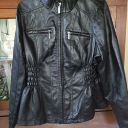 New Look Leather Jacket Women's size 1X 