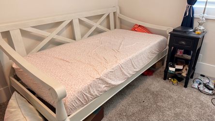 Twin size bed frame with mattress