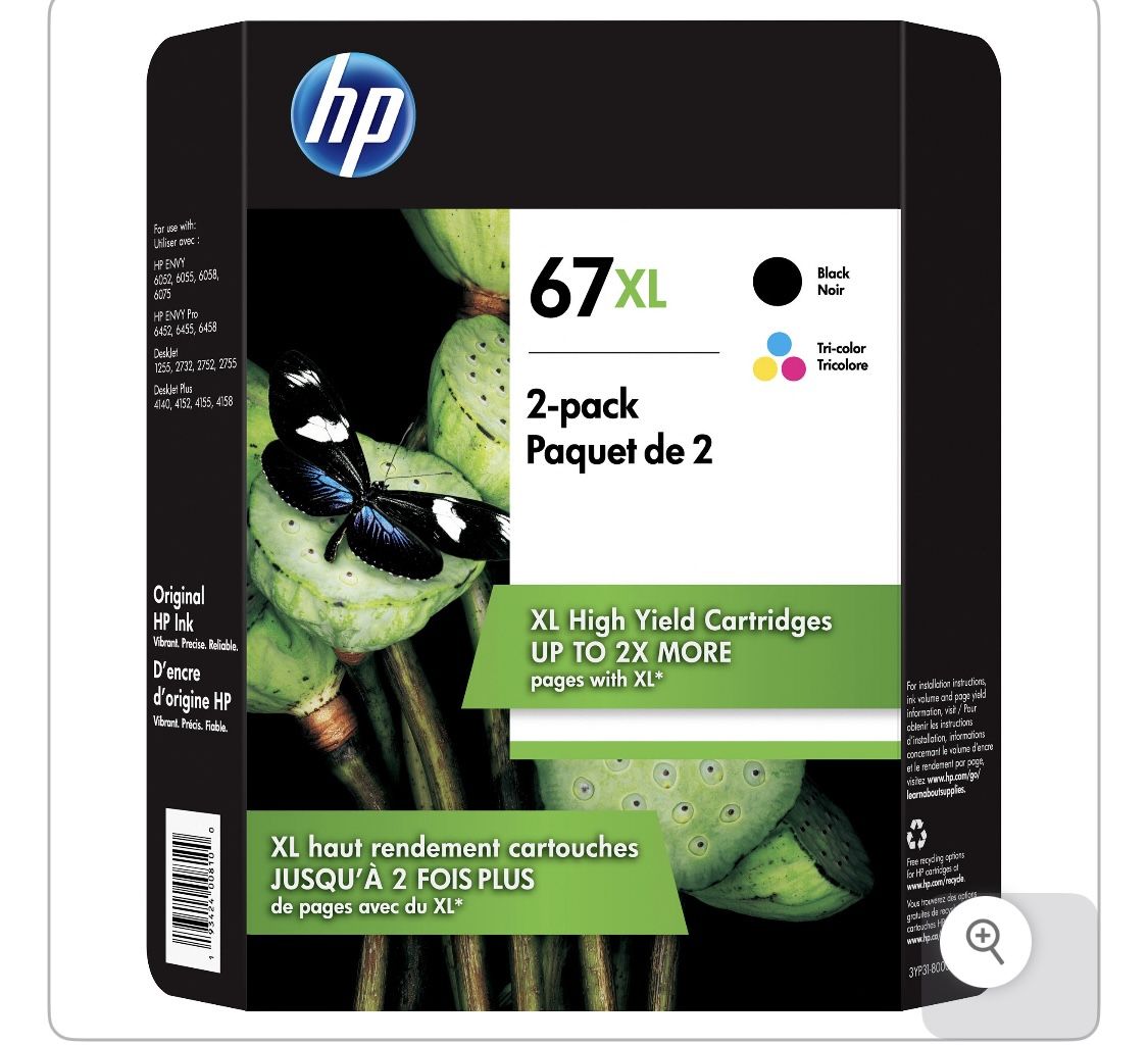 HP 67XL High Yield Ink Cartridge, Black & Tri-Color