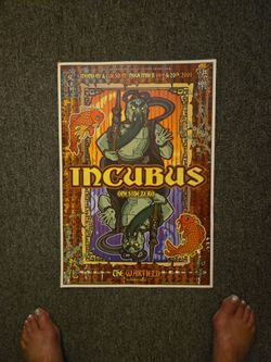 2001 Incubus The Warfield SF 13x19"