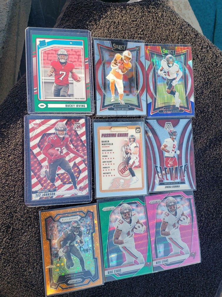 Tampa Bay Buccaneers card lot Baker/Bucky/Evans/Egbuka NFL Football Prizm 