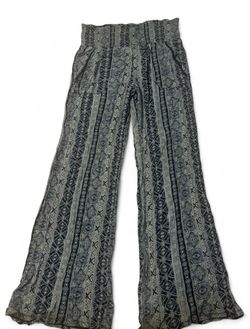 Blue boho flared pants