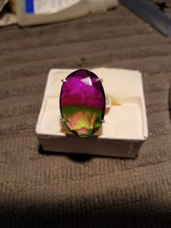 12 ct bicolored tourmaline ring