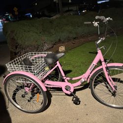 Vevor Bike Tricycle Beach Cruiser Handles Pink 
