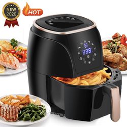 Quart Airfryer 1500W Oil-Less Electric Cooker Air Fryers Feed 3-5 Person, LED Touchscreen, Non-stick Fry Basket, Black. $30