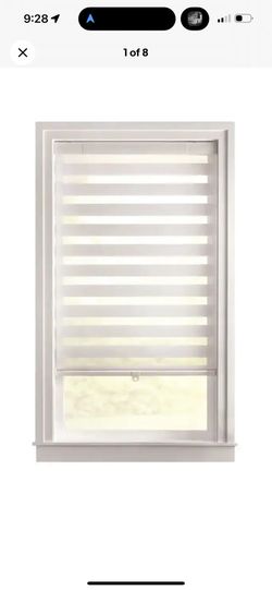 Cut-to-Size White Cordless Light Filtering Semi Sheer Roller Shades 27in x 72in