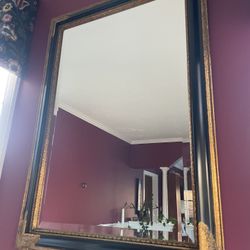Large Ornate Gold Gilt Mirror 42” x 30” – Vintage Style Statement Piece