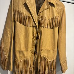 Ladies Vintage Leather With Fringe 