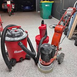 garage epoxy,prep,tile grinding 