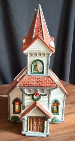 1997 Lemax Harvest Crossing lighted church