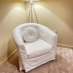 White Chair IKEA With Washable Slip Cover
