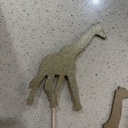 Gold Wooden Giraffe 