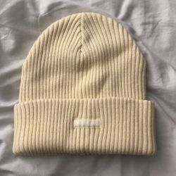 BRAND NEW DEADSTOCK NATURAL SUPREME BEANIE BOX LOGO RIB