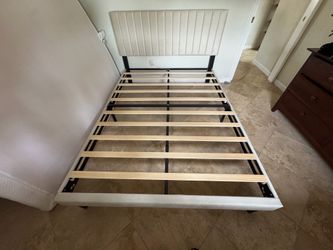 Queen bed frame with mattress for sale