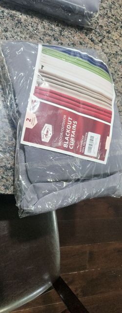 2 packs of Grey indoor/outdoor Blackout curtains  52" x 108'