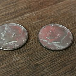 1966 and 1968 Kennedy Silver Half Dollars. 