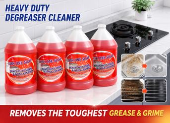 Heavy Duty Oven and Grill Cleaner, 1 Gallon, (Case of 4) Restaurant Grade Degreaser and Cleaner Removes Oil, Grease, Adhesive, and Kitchen Soil on Sto