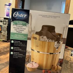 Oster 4-Quart Wooden Bucket Electric Ice Cream Maker