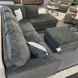 Altari Slate 2-Piece Sectional and Ottoman