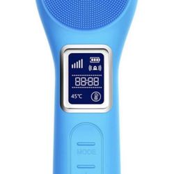 Brandnew Silicone Face Scrubber Exfoliator, Rechargeable Facial Cleansing Brush with LCD Screen for Men & Women, Sonic Face Brush for Cleaning and Dee