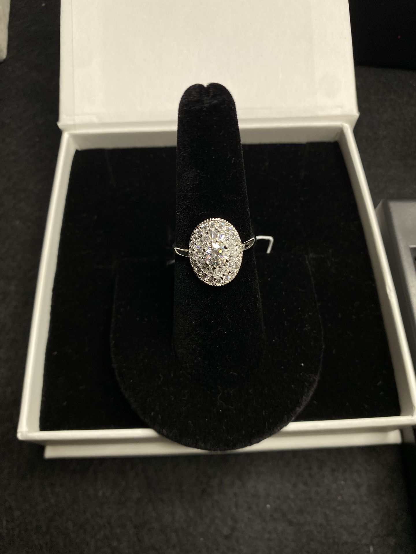 925 Silver Moissanite Diamond Ring Size 7