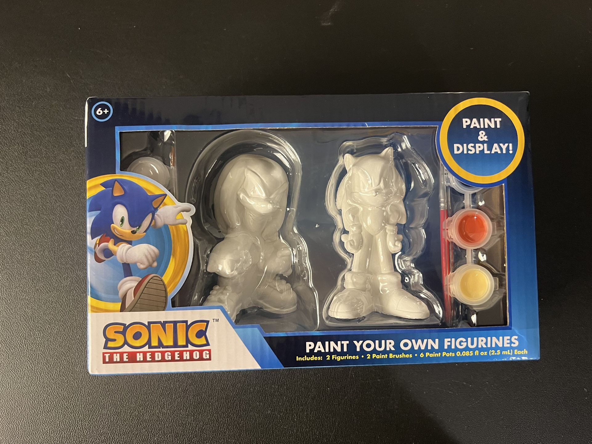 Sonic The Hedgehog Paint Your Own Figure Set Shadow Knuckles Ceramic Brand New