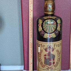 34" Tall Wooden Wine Bottle with Storage