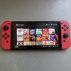 Nintendo Switch OLED Red Mario Edition With Games