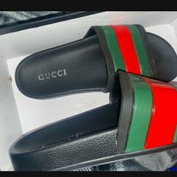 Gucci Slides Only Worn Once For About An Hour Still New With Box