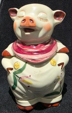 1940's SMILEY PIG COOKIE JAR