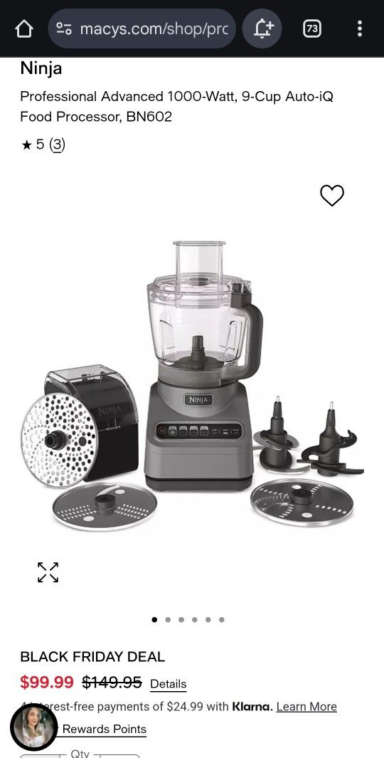 Professional Advanced 100O-Watt, 9-Cup Auto-iQ Food Processor, BN602