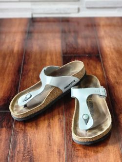 Birkenstock Gizeh Gray Birko-Flor Thong Sandals EU 38 US Women's 7-7.5 Regular Fit