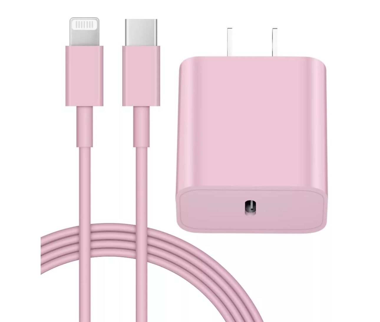 For iPhone 14 13 12 11 Fast Charger, 20W USB C Charger Block with 6FT Cable Pink