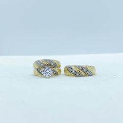 14K Wedding Gold Trio Set