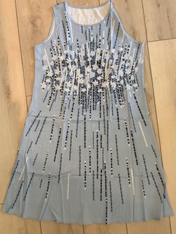 Light Blue Chiffon 2-Piece Dress & Duster – XXL (in original packaging)