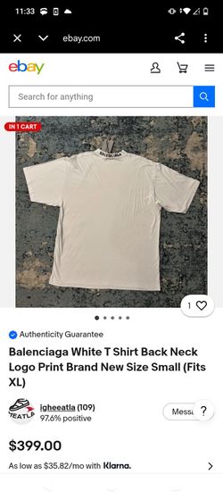 Balenciaga White T-Shirt with Neck Logo