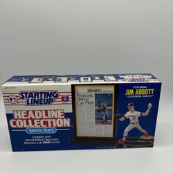 Jim Abbott 1993 Starting Lineup Headline Collection MLB California Angels