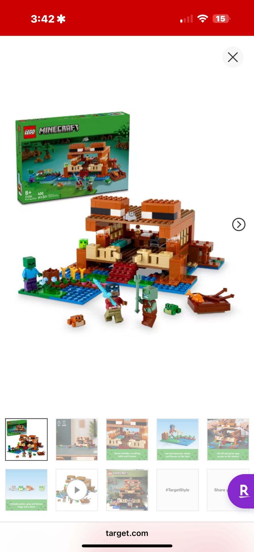LEGO Minecraft The Frog House Gaming Toy 21256
