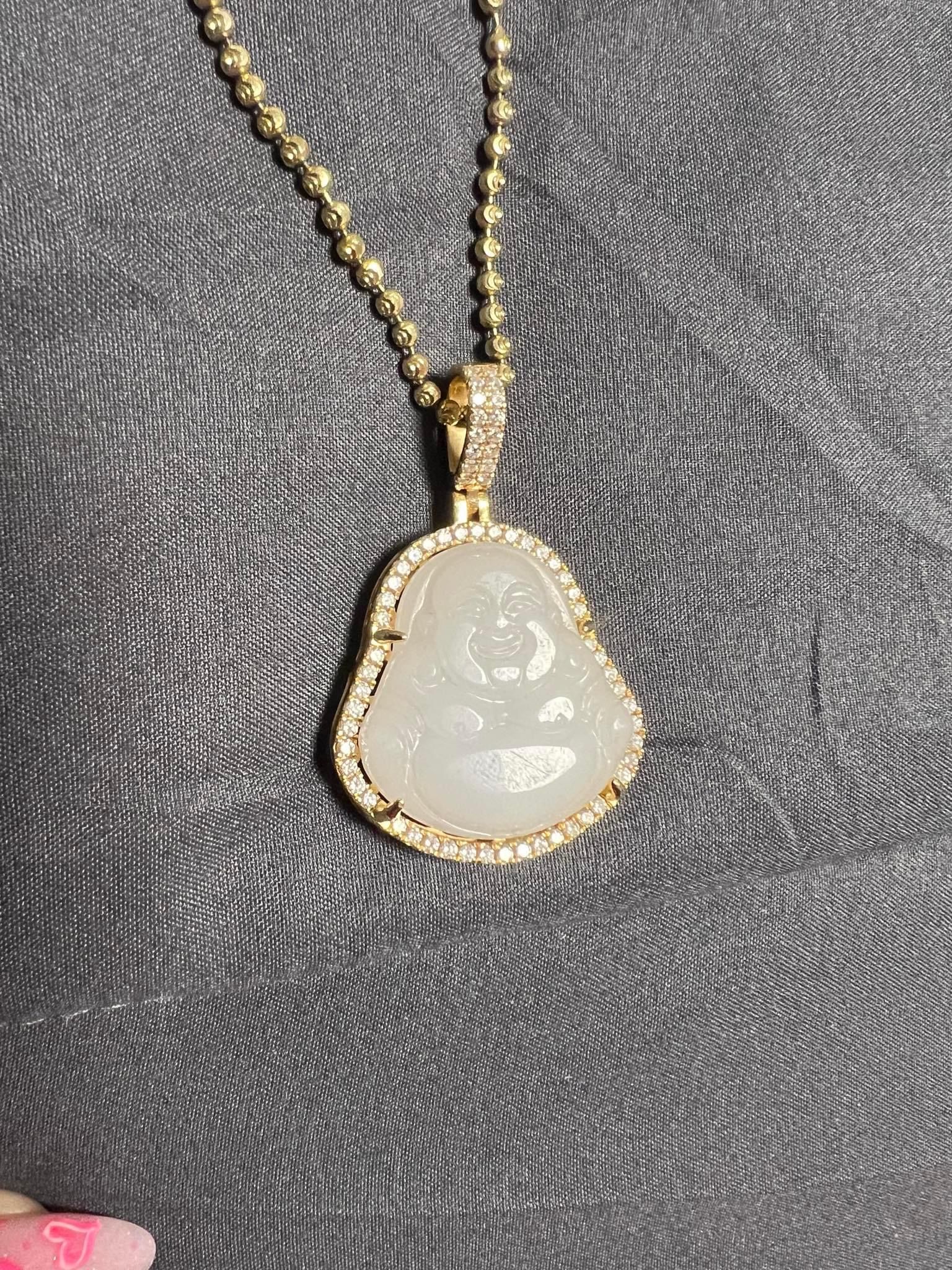 14k Buddha Chain With Diamonds