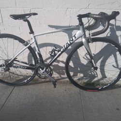 Silver Road Bike Size 50 with Carbon Fork 