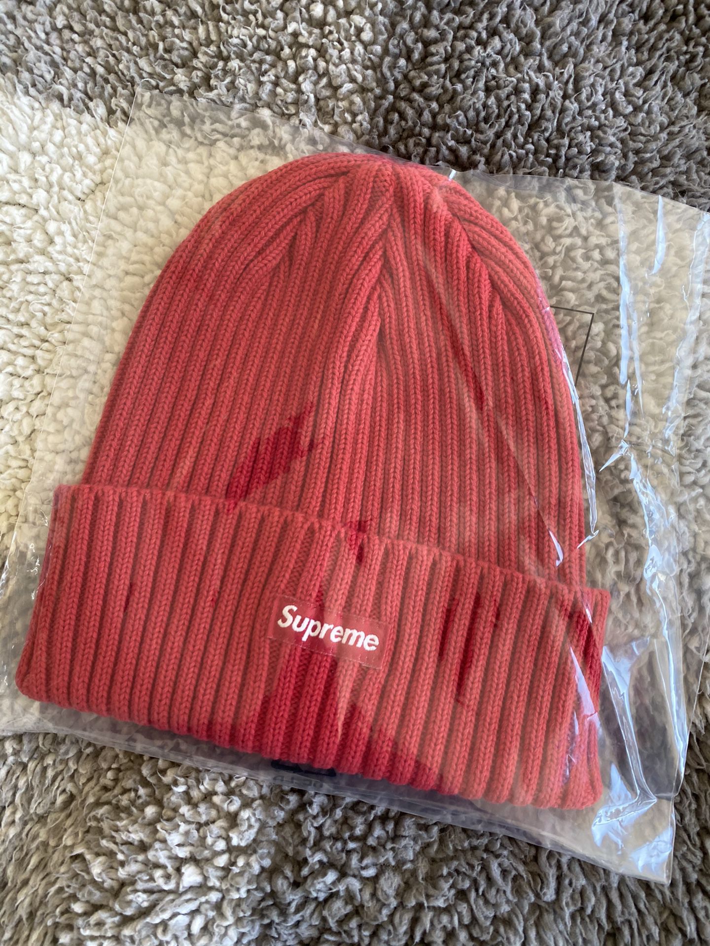 Supreme Overdyed Wide Ribbed Beanie Red