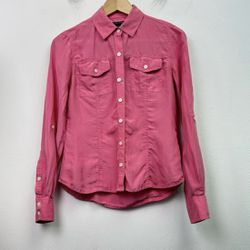 Banana Republic Women's 100% Silk Resort Pink Shirt  XS(0/2) Size