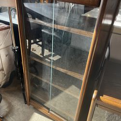 Two Pcs Of Shelves With Glass Door