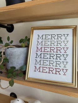 Merry Christmas Gold Framed Print