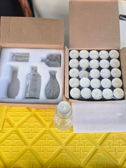 Glass Bud Vase Set with Tealight Candles