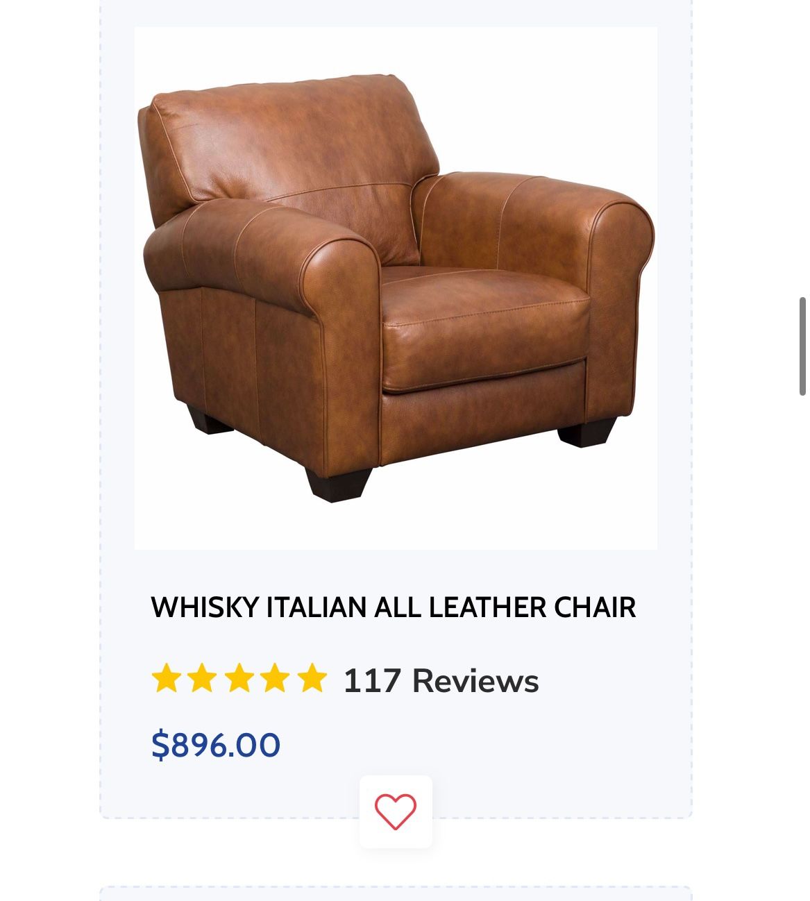 American furniture Italian Leather Couch and Recliners