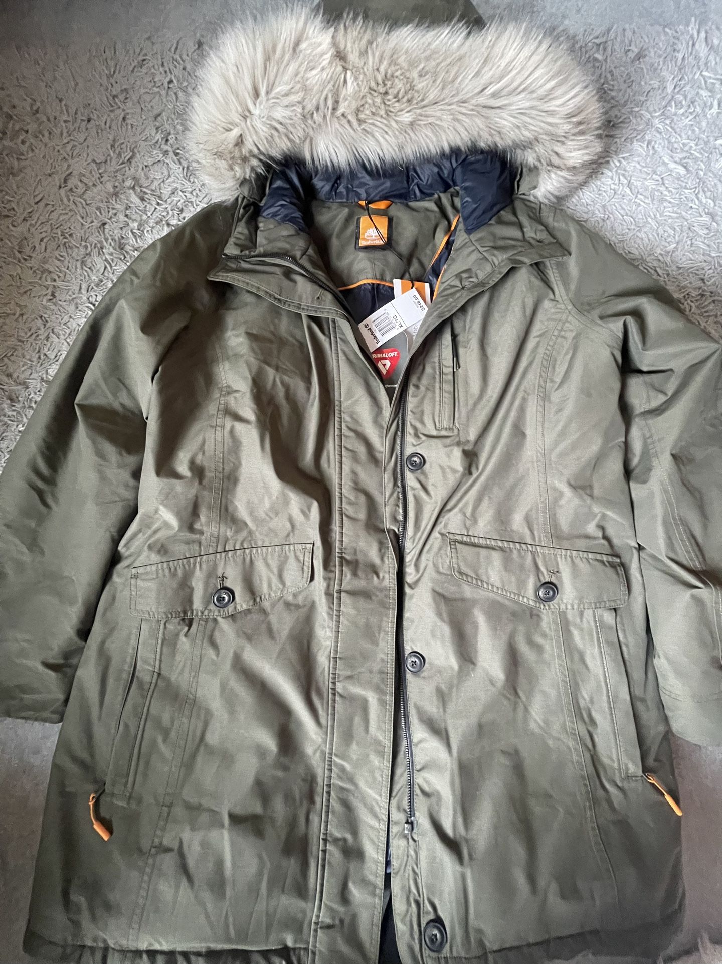 Timberland Women’s Waterproof Fur Lined Winter Parka Khaki Green