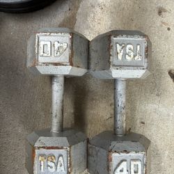 40 LB Hex Dumbbells