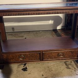 Beautiful Solid Wood Glass Console Sofa Foyer Table