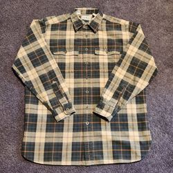 L.L.Bean Chamois Cloth Shirt Men’s Large Tall – Heavyweight Flannel – 71341